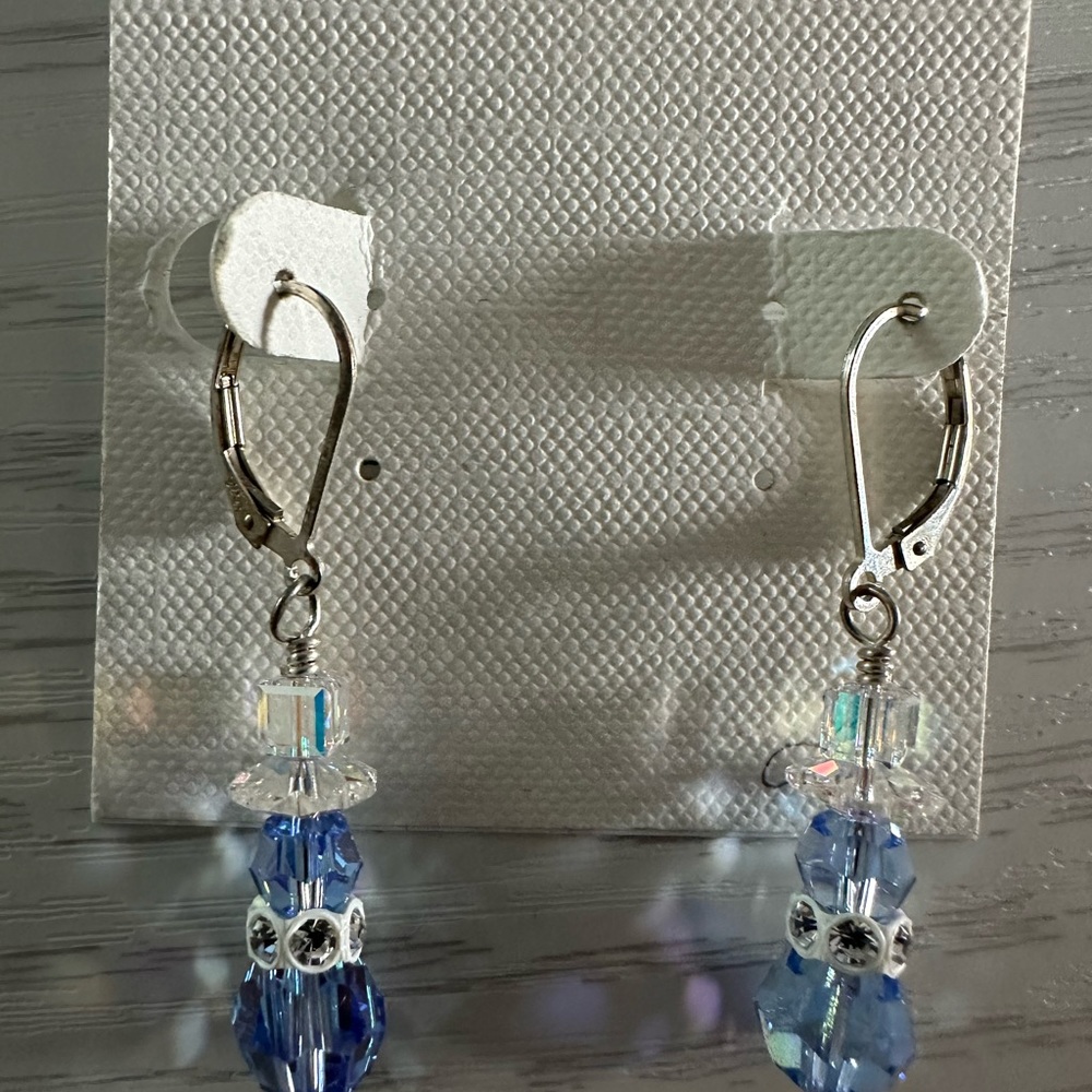 Swarovski Crystal snowman and snowflake SS/14ktgf earrings